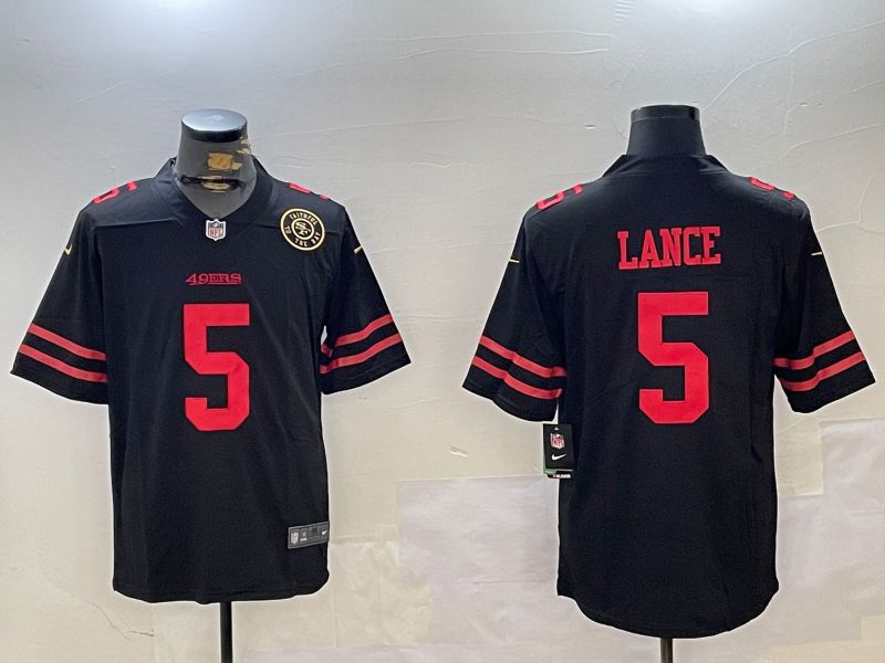 Men San Francisco 49ers #5 Lance Black Second generation 2024 Nike Limited NFL Jersey style 2